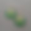 Boucles d'oreilles ronds dorés et verts