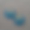 Boucles d'oreilles ronds dorés et bleus