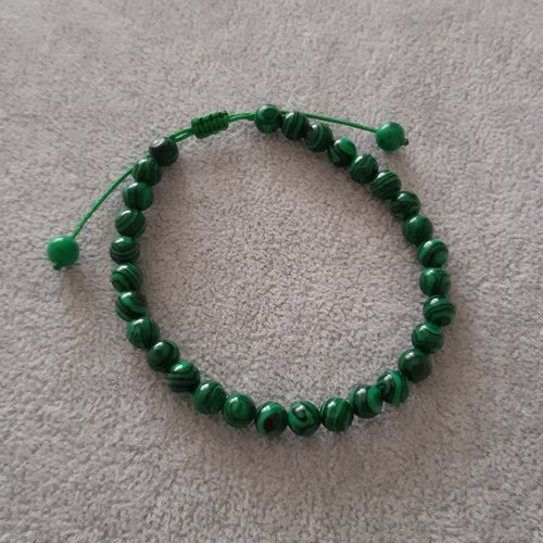 Bracelet coulissant malachite verte