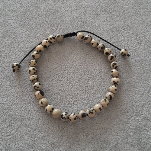 Bracelet coulissant jaspe dalmatien