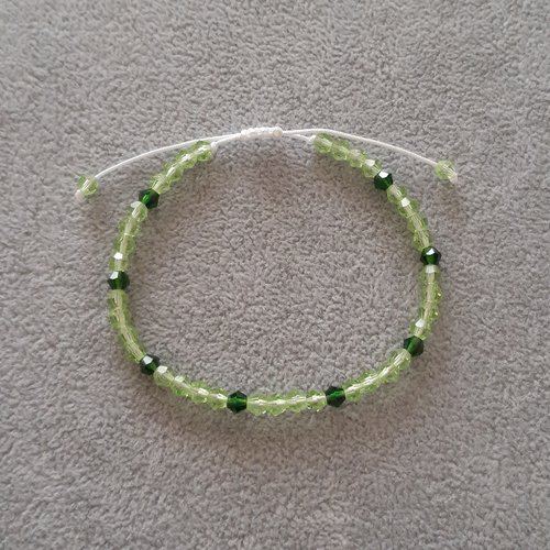 Bracelet cordon coulissant vert