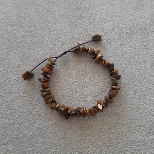 Bracelet coulissant œil de tigre marron