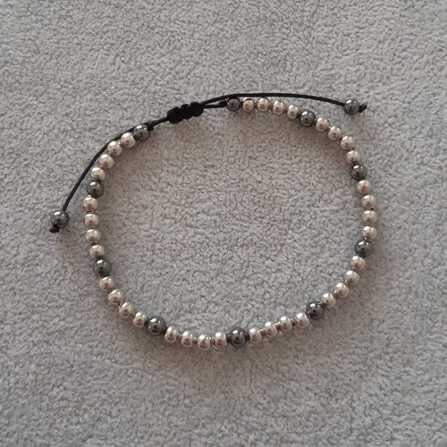 Bracelet hématite et argenté