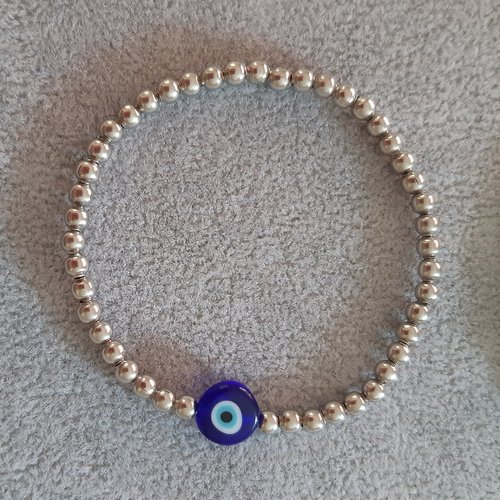 Bracelet œil argenté