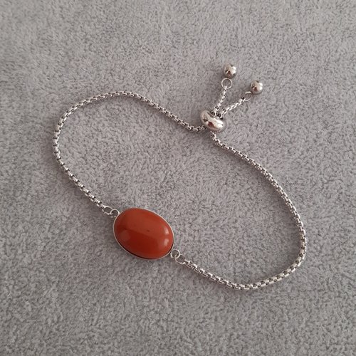 Bracelet coulissant jaspe rouge