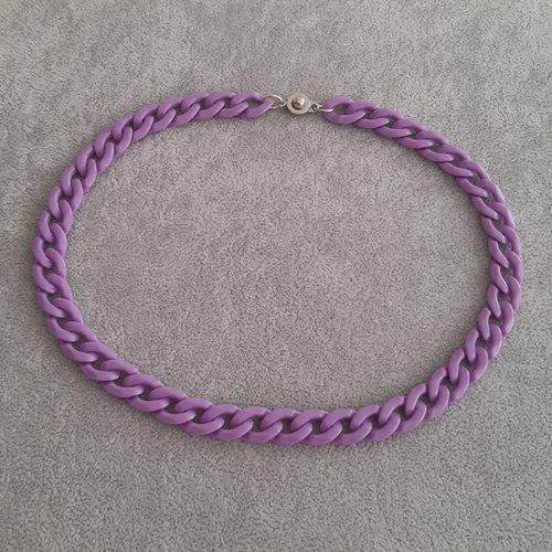 Collier gros maillons violets