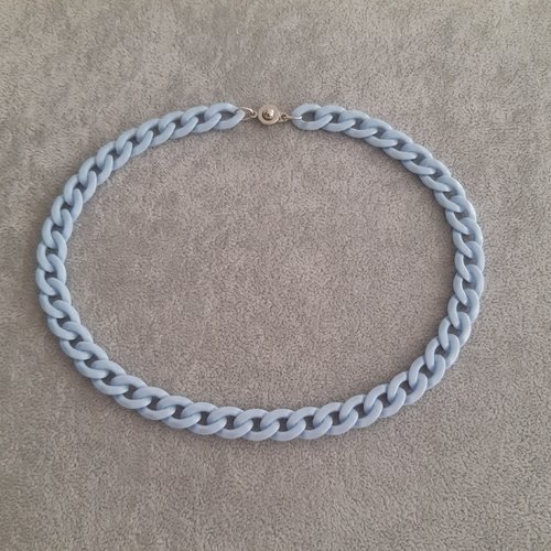 Collier gros maillons bleus