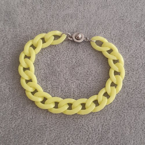 Bracelet gros maillons jaunes