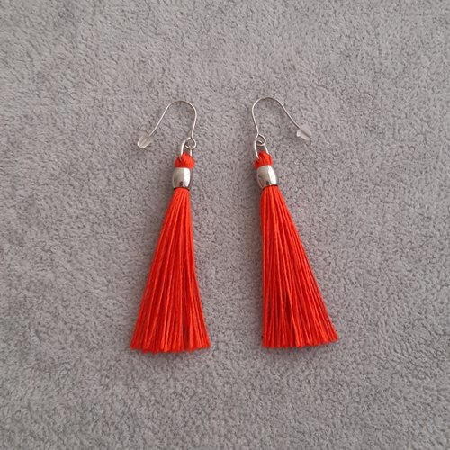 Boucles d'oreilles pompons rouges