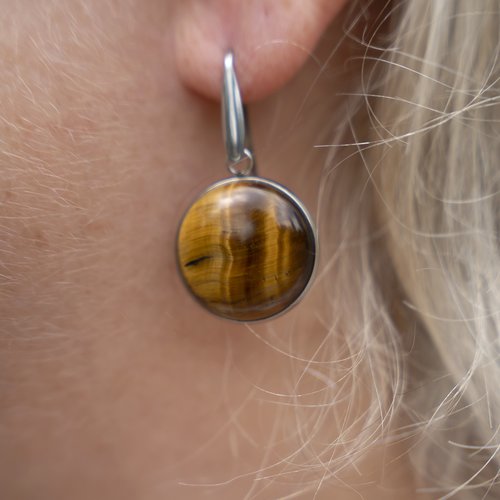 Boucles d'oreilles œil de tigre