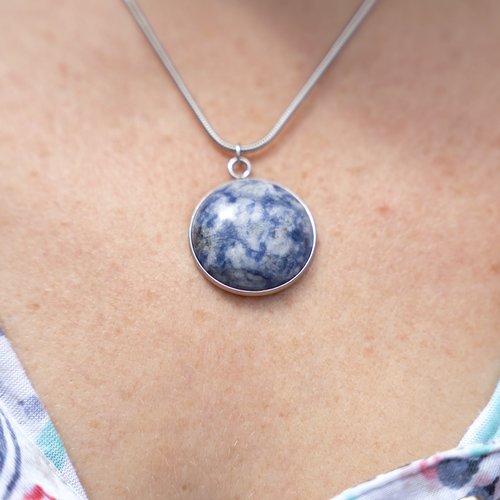 Collier jaspe bleu
