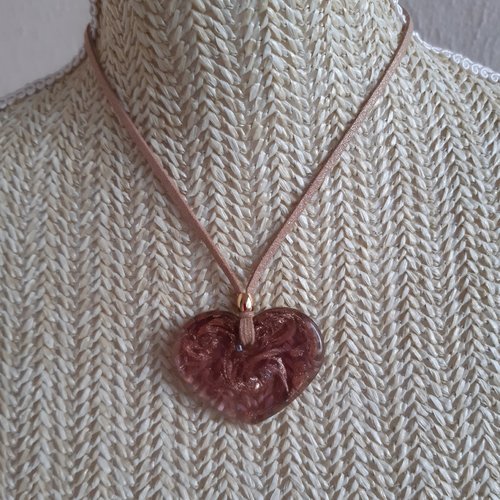 Collier cœur pailleté