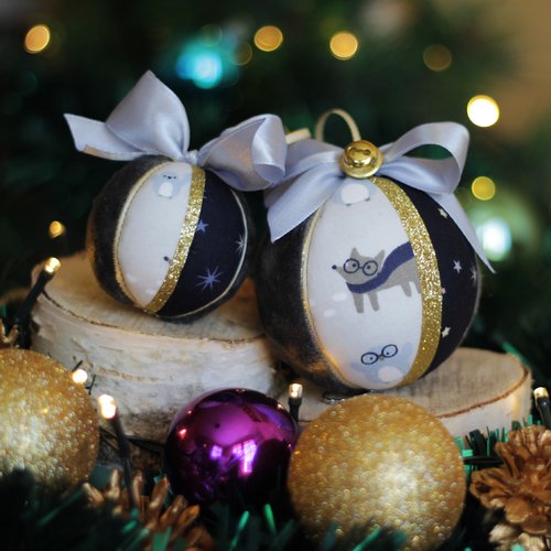 !! épuisé !lot boules de noël - collection magicien