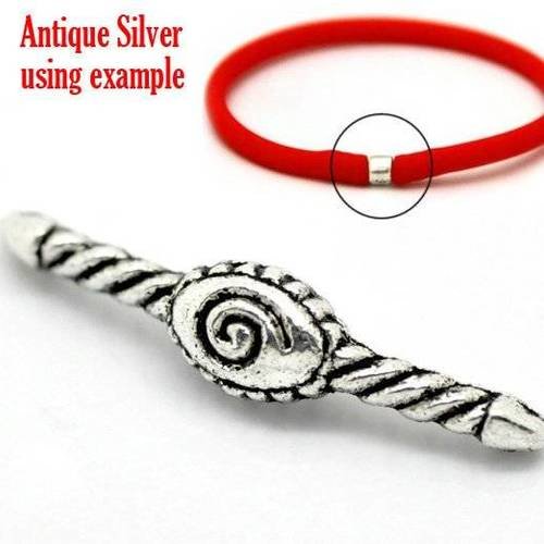 4 10 ou 20 Fermoirs Toggle Spirale 18mm x 12mm barre 17x7mm en métal argenté