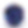 Perle ronde, bleu foncé, strass, résine, 12 mm, pour shamballa, lot 2