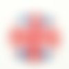 Cabochon drapeau anglais uk, en verre, rond, 20 mm diam, lot 2