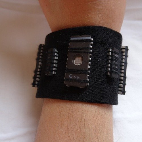 Bracelet portefeuille composants noir