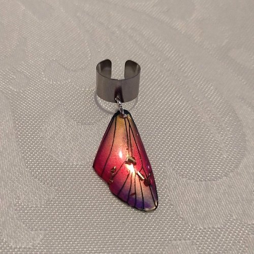 Bague d'oreille simple aile de papillon holographique