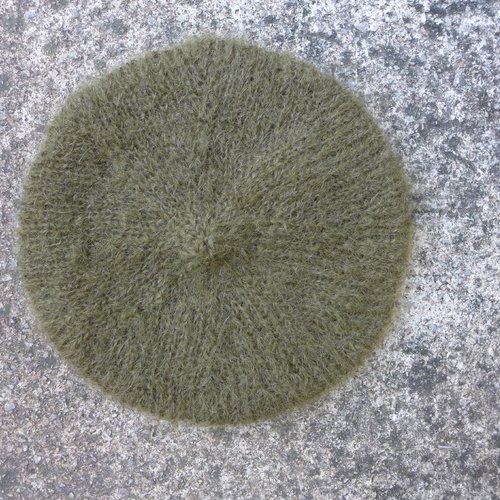 Béret laine mohair vert kaki
