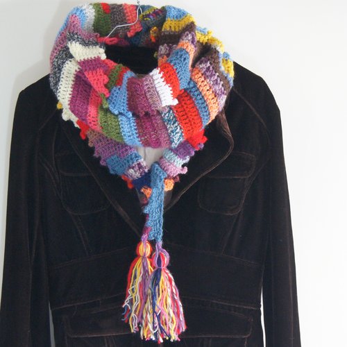 Echarpe laine au crochet