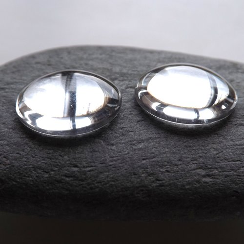 Lot de 10 cabochons dômes en verre