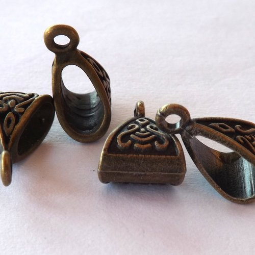 Lot de 7 bélières en métal couleur bronze