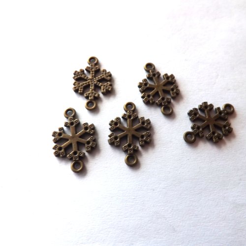 Lot de 17 connecteurs flocons de neige, pendentifs, breloques