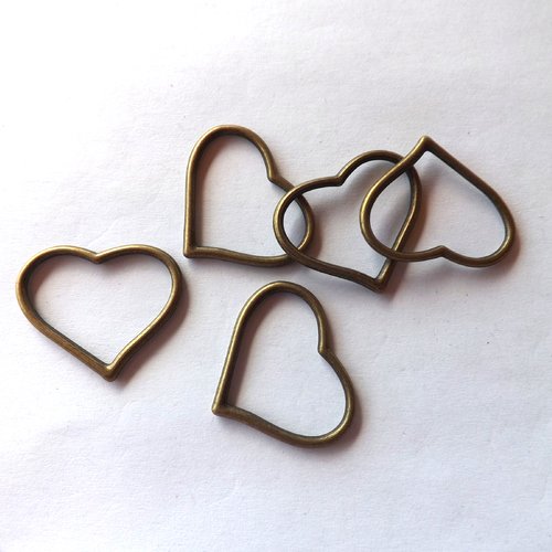 Lot de 20 connecteurs cœurs, pendentifs, breloques
