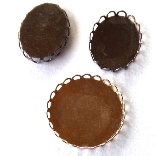 Lot de 5 supports pour cabochon, pendentifs, breloques