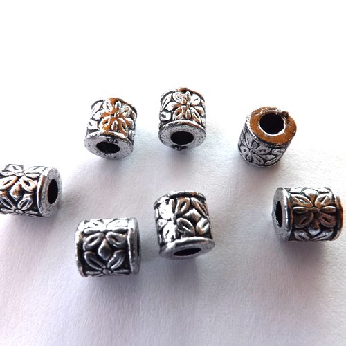 Lot de 10 perles cylindriques, intercalaires