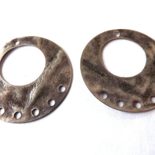 Lot de 2 connecteurs ronds, pendentifs, breloques