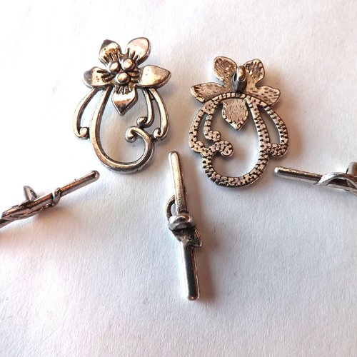 Lot de 6 toggles fleuris