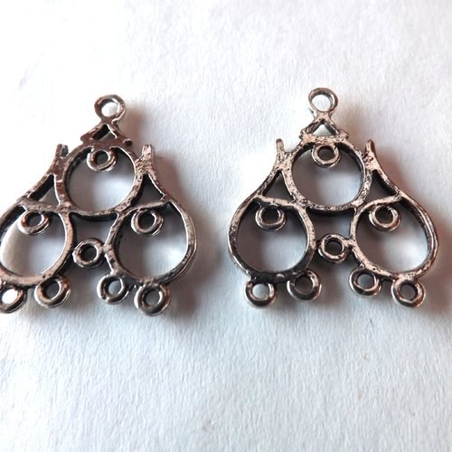 Lot de 6 chandeliers connecteurs volutes, arabesques, pendentifs, breloques