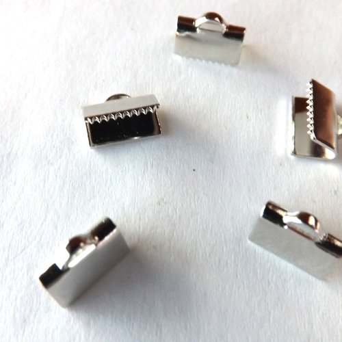 Lot de 9 attaches ruban à griffes en métal argenté
