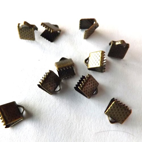 Lot de 60 attaches ruban à griffes en métal couleur bronze