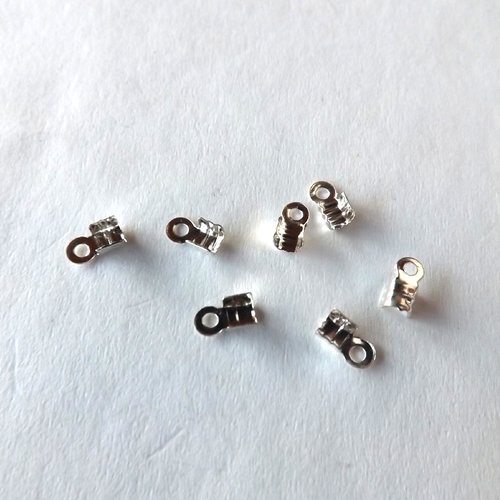 Lot de 22 embouts plats à pincer en métal argenté