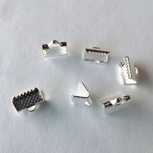 Lot de 30 attaches ruban à griffes en métal argenté