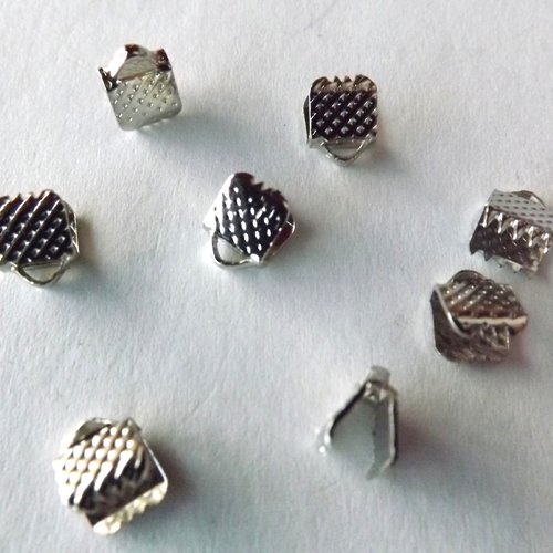 Lot de 50 attaches ruban à griffes en métal argenté