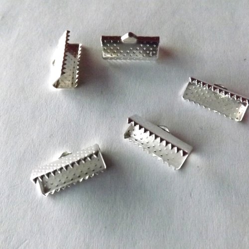 Lot de 16 attaches ruban à griffes en métal argenté