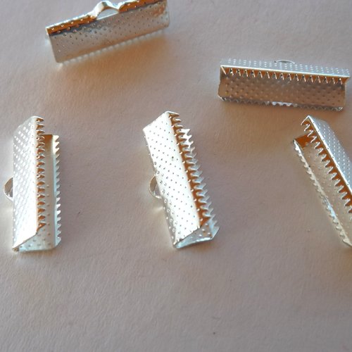 Lot de 22 attaches ruban à griffes en métal argenté