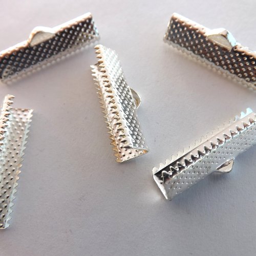 Lot de 36 attaches ruban à griffes en métal argenté