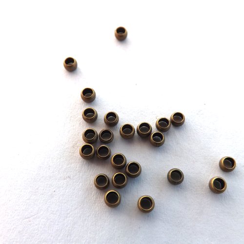 Lot de 100 perles à écraser de 2 mm