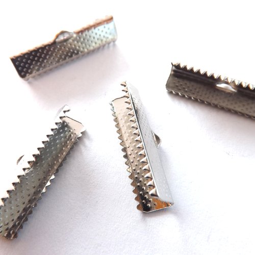 Lot de 22 attaches ruban à griffes en métal argenté
