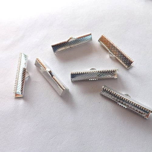 Lot de 20 attaches ruban à griffes en métal argenté