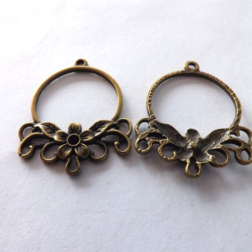 Lot de 8 connecteurs fleuris, pendentifs