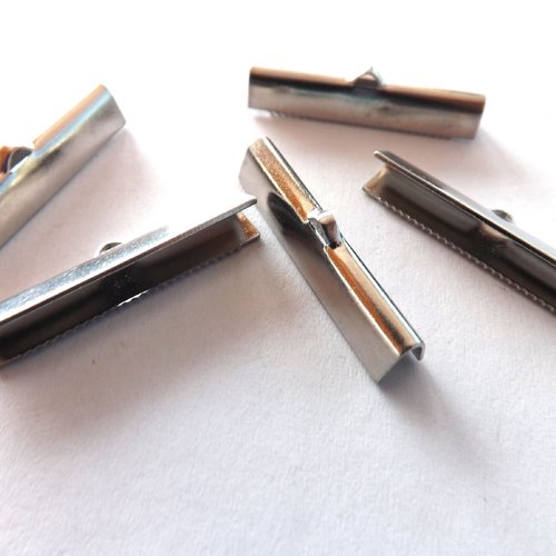 Lot de 14 attaches ruban à griffes en métal argenté