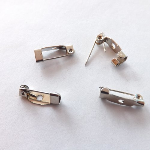Lot de 5 supports de broches en métal argenté