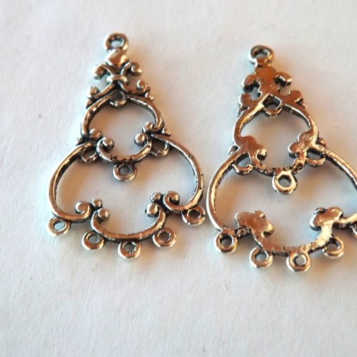 Lot de 6 chandeliers style baroque connecteurs, pendentifs, breloques