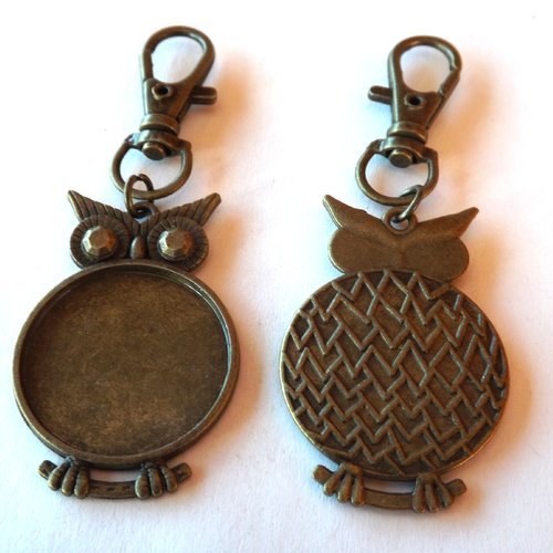 Lot de 4 porte-clefs hibou