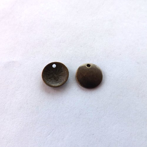 Lot de 10 breloques sequins incurvés ronds, pendentifs